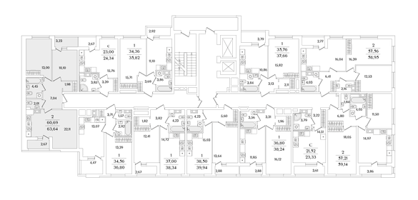 62,3 м², 2-комнатная квартира 10 000 000 ₽ - изображение 84