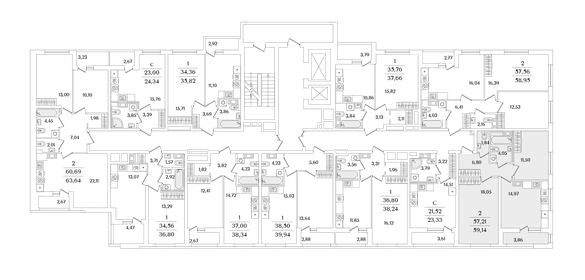 62,3 м², 2-комнатная квартира 10 000 000 ₽ - изображение 78