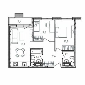 54,3 м², 2-комнатная квартира 9 665 400 ₽ - изображение 29