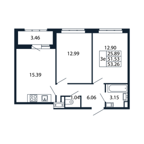 50,7 м², 2-комнатная квартира 8 600 000 ₽ - изображение 131