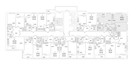 62,3 м², 2-комнатная квартира 8 350 000 ₽ - изображение 12