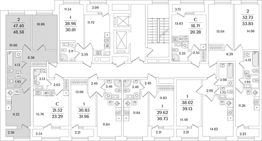 56,7 м², 2-комнатная квартира 10 300 000 ₽ - изображение 93