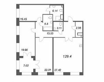 Квартира 127,8 м², 3-комнатная - изображение 1