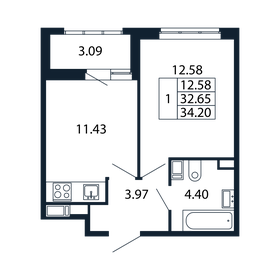31,9 м², 1-комнатная квартира 7 623 648 ₽ - изображение 72