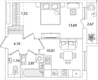 36,5 м², 1-комнатная квартира 8 929 060 ₽ - изображение 79