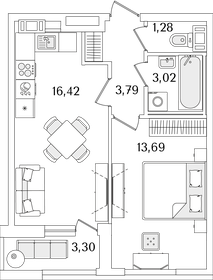 Квартира 39,9 м², 1-комнатная - изображение 1