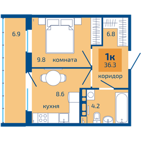 36,3 м², 1-комнатная квартира 4 020 000 ₽ - изображение 52