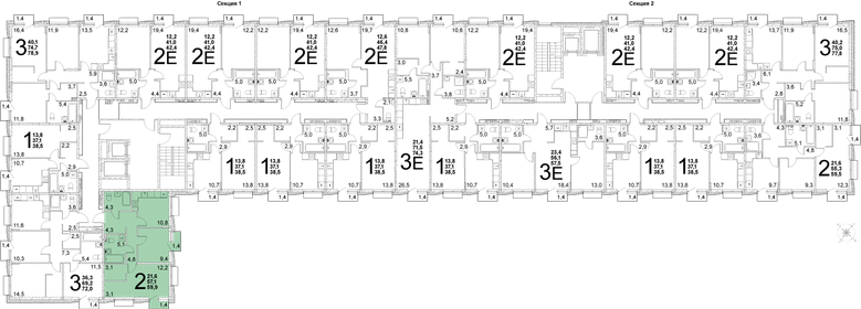 57 м², 2-комнатная квартира 6 400 000 ₽ - изображение 52