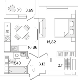 35,8 м², 1-комнатная квартира 8 345 507 ₽ - изображение 76