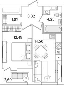 38,3 м², 1-комнатная квартира 9 492 403 ₽ - изображение 27