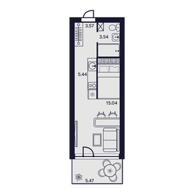 Квартира 33,1 м², 1-комнатные - изображение 1