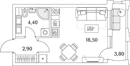 25,8 м², квартира-студия 6 187 912 ₽ - изображение 77