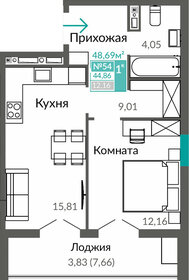 44,7 м², 1-комнатная квартира 7 500 000 ₽ - изображение 55