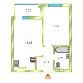 Квартира 38,4 м², 1-комнатная - изображение 1