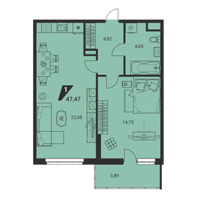 47,4 м², 1-комнатная квартира 7 057 885 ₽ - изображение 24
