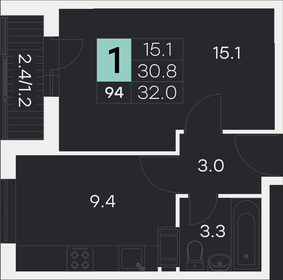 31,9 м², 1-комнатная квартира 4 453 240 ₽ - изображение 10