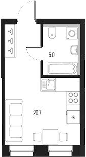 25,7 м², квартира-студия 13 749 500 ₽ - изображение 51