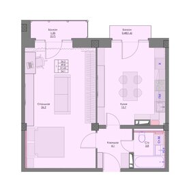 Квартира 54,1 м², 1-комнатная - изображение 1