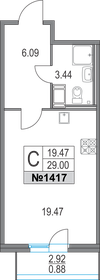 Квартира 29 м², студия - изображение 1