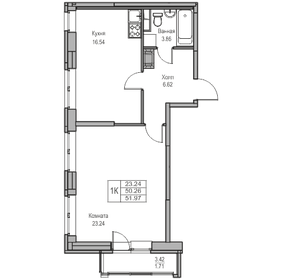 50,3 м², 1-комнатная квартира 9 427 358 ₽ - изображение 10