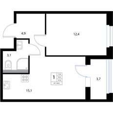 Квартира 37,4 м², 2-комнатная - изображение 2