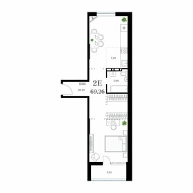 Квартира 69,3 м², 1-комнатная - изображение 1