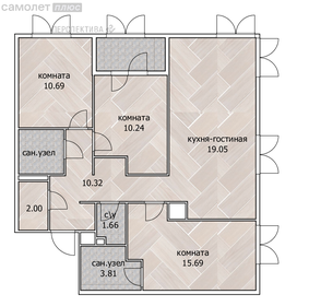 Квартира 83,4 м², 4-комнатная - изображение 1