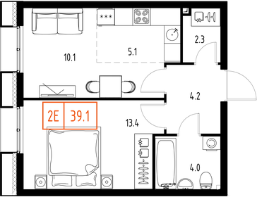 38,5 м², 2-комнатная квартира 13 392 642 ₽ - изображение 37