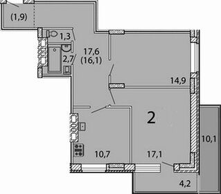 61,2 м², 2-комнатная квартира 10 500 000 ₽ - изображение 16