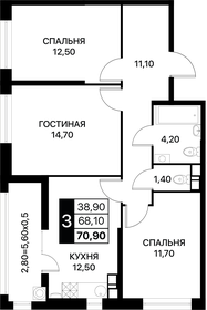 71,5 м², 3-комнатная квартира 8 079 500 ₽ - изображение 27