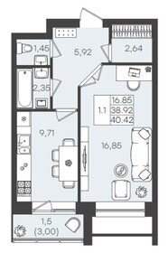 41,1 м², 1-комнатная квартира 5 340 400 ₽ - изображение 23