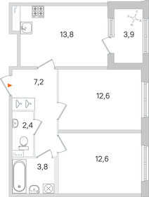 Квартира 54,4 м², 2-комнатная - изображение 1