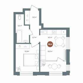 Квартира 38,4 м², 2-комнатная - изображение 1