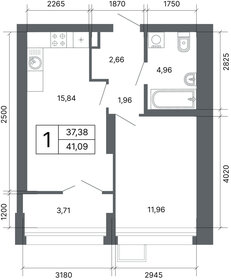 Квартира 41,2 м², 1-комнатная - изображение 2