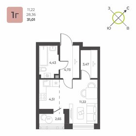 29,8 м², 1-комнатная квартира 4 294 000 ₽ - изображение 14