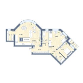 Квартира 107,5 м², 3-комнатная - изображение 2