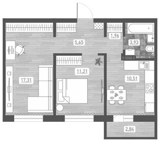 Квартира 52 м², 2-комнатная - изображение 1