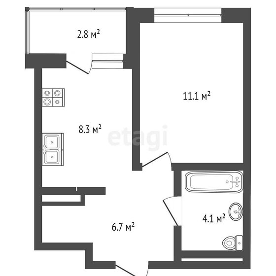 31,6 м², 1-комнатная квартира 3 636 000 ₽ - изображение 1