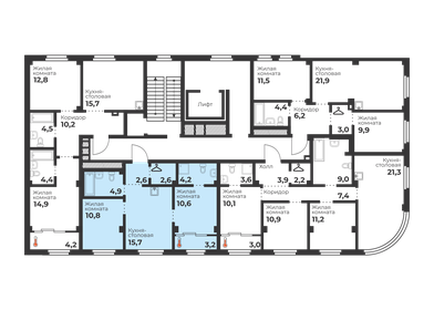 49 м², 2-комнатная квартира 4 500 000 ₽ - изображение 70