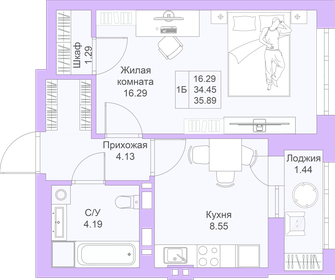 30 м², 1-комнатная квартира 6 300 000 ₽ - изображение 57