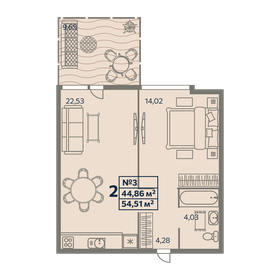 55 м², 2-комнатные апартаменты 9 353 400 ₽ - изображение 29