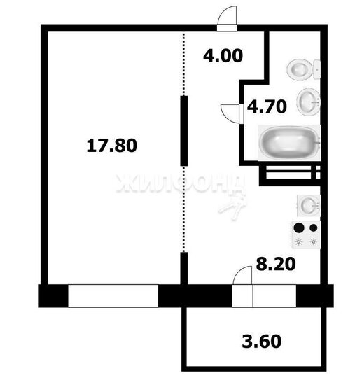 34,8 м², 1-комнатная квартира 5 550 000 ₽ - изображение 1