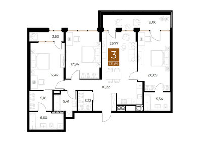 129 м², 3-комнатная квартира 16 890 000 ₽ - изображение 72