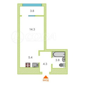 Квартира 28 м², студия - изображение 1