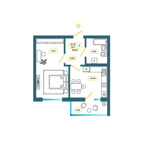 34,5 м², 1-комнатная квартира 4 200 000 ₽ - изображение 61