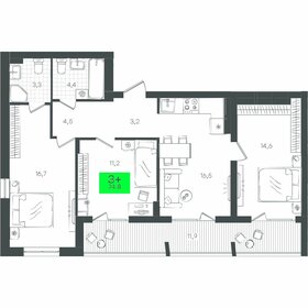 83 м², 3-комнатная квартира 9 150 000 ₽ - изображение 110