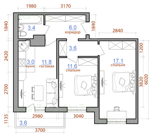 61,3 м², 3-комнатная квартира 6 467 150 ₽ - изображение 11