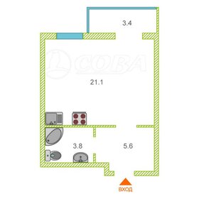 Квартира 36 м², студия - изображение 1