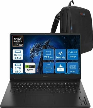 Hp Omen 17-Db1005nt Amd Ryzen Aı 7 350 16Gb Ddr5 2Tb Ssd Rtx5070 8Gb Gddr7 17.3 Inç Fullhd (1920 X 1080) 144Hz 7Ms 300Nıts Ips Freedos Taşınabilir Bilgisayar C67g2eaf03 + Zetta Çanta
