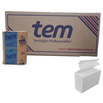 Tem Z Katlı Dispenser Havlu Peçete 200 Yaprak x 12 Paket